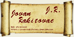 Jovan Rakitovac vizit kartica